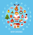 christmas round composition vector image