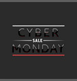 cyber monday sale text web ecommerce poster vector image vector image