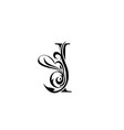 elegant letter i graceful royal style vector image