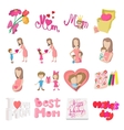 mother day cartoon icons vector image
