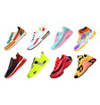 new fitness sneakers set fashion shoes vector image vector image