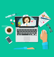 telemedicine flat doctor vector image vector image