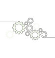 cogwheels gear wheel mechanisms with lines vector image