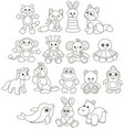 collection of funny toy animals vector image