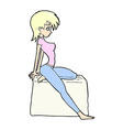 comic cartoon pin up pose girl vector image