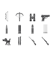hunting and arms icons vector image