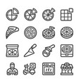 pizza line icon set vector image vector image