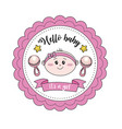 baby shower emblem to welcome a girl vector image