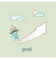 goalman goes to the purpose of arrow vector image vector image