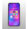 iphone ios folder social media icons set vector image vector image