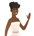 young african-american bride waving her hand vector image