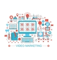 modern flat thin line design digital video vector image