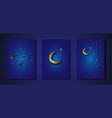 ramadan kareem 2021 set blue gold greeting cards vector image vector image