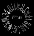hand drawn arrows directed in center vector image vector image