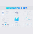 set of light neumorphic infographic slides vector image