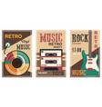 set of retro music poster party vector image