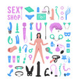 set of sex toys vector image vector image
