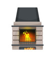 house classic stone fireplace with firewood vector image vector image