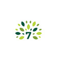 number 7 seven tree leaf nature mark green logo vector image vector image