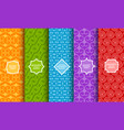 set of different bright seamless patterns vector image vector image