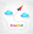 startup concept with colorful paper aeroplane vector image