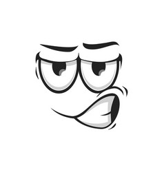 Cartoon angry face furious yelling emoji Vector Image