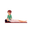 woman having laser facial hair removal procedure vector image