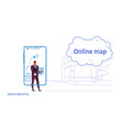 business man using gps navigation mobile vector image vector image