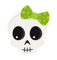 cute cartoon skull isolated on white background vector image