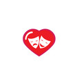 theatrical masks a double face two happy and sad vector image