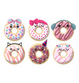 different funny donuts vector image vector image