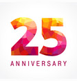 25 anniversary red logo vector image vector image