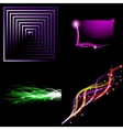 set of beautifully glowing neon abstract vector image