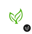 two green leaves with a branch icon vector image