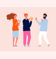 birthday gift family party fun people with drink vector image vector image