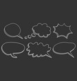 speech bubbles icon set hand drawn on black vector image