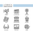 cinema - modern flat line design icons set vector image
