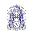 funky dogs hippie trippy cannabis leaf eyeglass vector image vector image