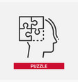 puzzle - line design single isolated icon vector image
