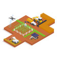 agricultural machinery composition vector image