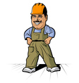 cartoon builder mans smile vector image vector image