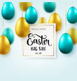 easter golden green egg with calligraphic vector image