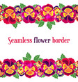 seamless floral border design for wedding vector image
