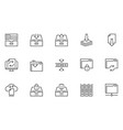 archive and folders line icons set vector image vector image