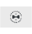 bow tie tuxedo suit gentleman fashion clothes logo vector image