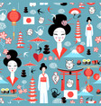 pattern with various elements japanese vector image