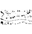 set black ink stains vector image