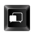 black button square bubble icon vector image