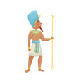man in costume egyptian pharaoh vector image