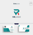 vr visual ready logo template and business card vector image